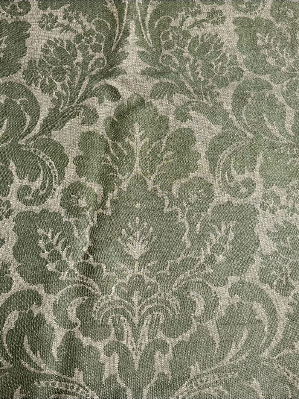 Fabric Remnant Lee Jofa Acanthus Damask Loden 3/4yd Piece